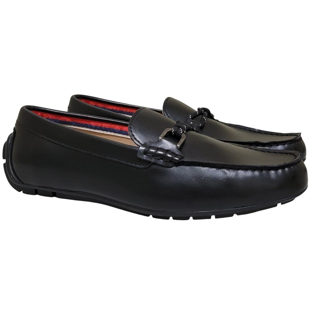 Club Room Men Nelsonn Slip On Bit Driver Loafers Size US 8M Black Faux Leather